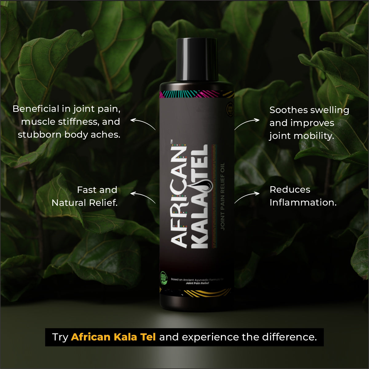 African Kala Tel - Ayurvedic Pain Relief Oil For Knee and Joint Pain - Pack of 2