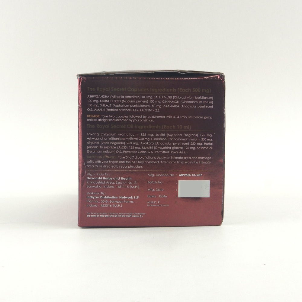 The Royal Secret Combo - Ayurvedic Oil, Capsules & Prash- To Boost Stamina & Performance (Complete Kit)