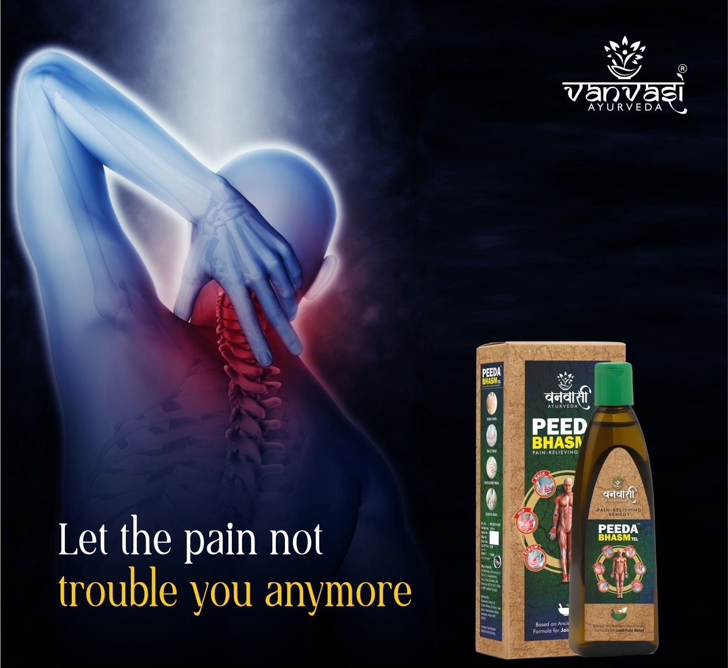 Peeda Bhasm Ayurvedic Pain Relief Oil for All Types of Joint Pain-Shoulders, Back & Knee